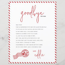 Carta de salida Elf Adiós de tu Nota Elf