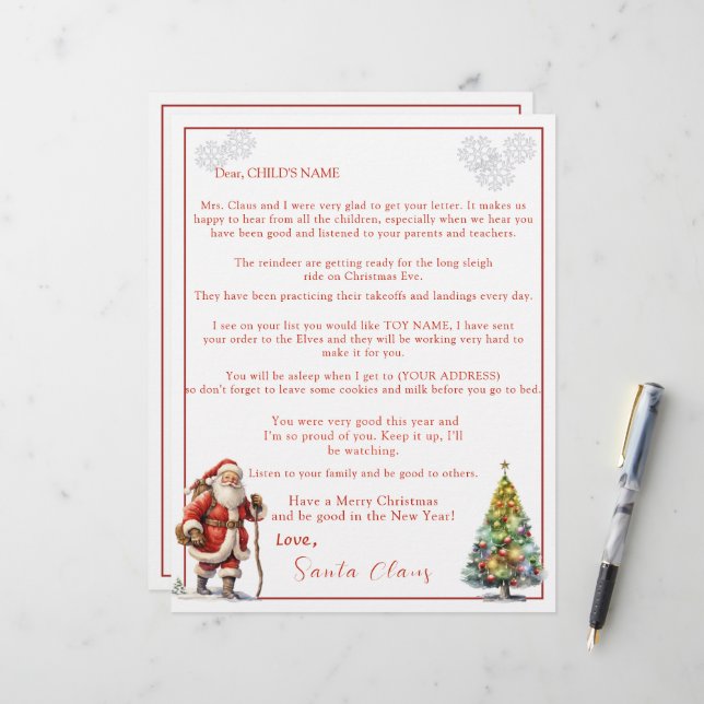 Lámina Carta de Santa Claus (Anverso/Reverso In Situ)