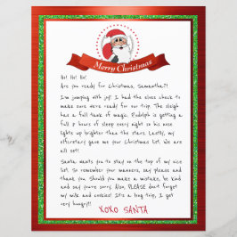 Lámina Carta de Santa Claus del Polo Norte