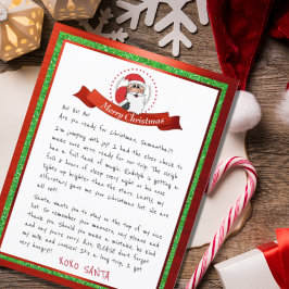 Lámina Carta de Santa Claus del Polo Norte
