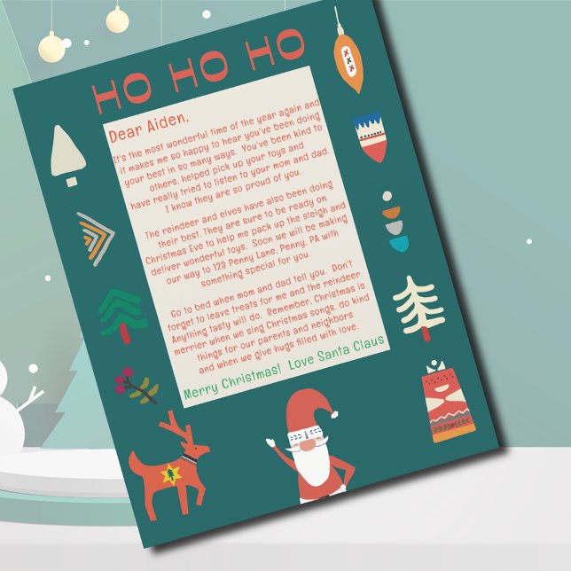 Lámina Carta de Santa Ho Ho Ho Ho de Santa Nórdica (Letter from Santa Ho Ho Ho Nordic Santa
)
