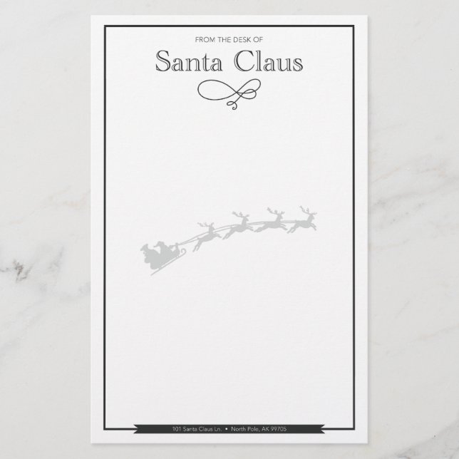 Lámina Carta de Santa Naughty Blank (Anverso)