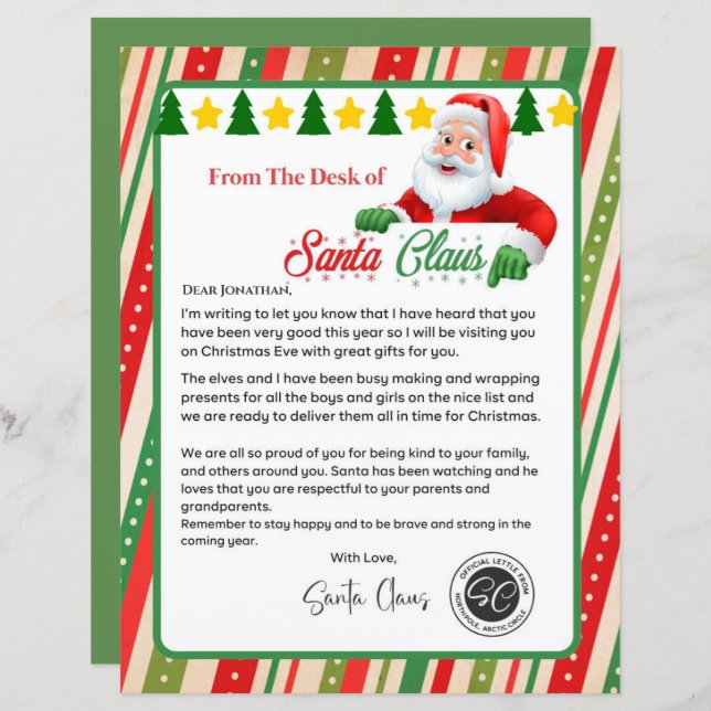 Lámina Carta de Santa Northpole Mail (Anverso / Reverso)