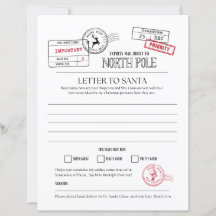 Carta del Polo Norte a Santa