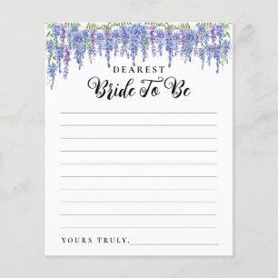 Lámina Carta floral púrpura moderna a ducha de novia