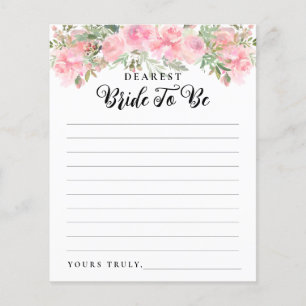 Lámina Carta floral rosa de Rubor para ser ducha de novia