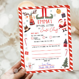 Lámina Carta oficial a los Navidades de Santa Claus Eve M