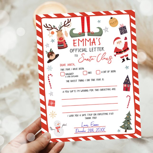 Lámina Carta oficial a los Navidades de Santa Claus Eve M (Subido por el creador)