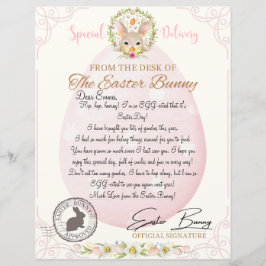 Lámina Carta oficial del conejo de Pascua
