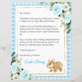 Lámina Carta Pastel Azul Para Un Niño Del Conejo De Pascu