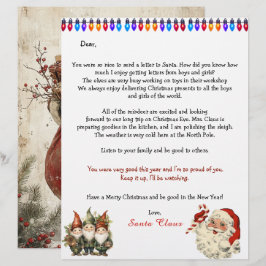 Lámina Carta personal de Santa Claus Luces Elfos