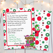 Carta personalizada Adorable Elf de Santa Claus
