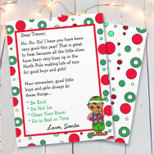 Carta personalizada Adorable Elf de Santa Claus