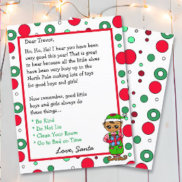 Lámina Carta personalizada Adorable Elf de Santa Claus