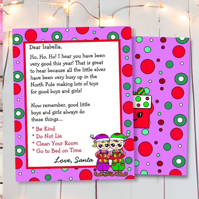 Lámina Carta personalizada Adorable Elf de Santa Claus (Subido por el creador)