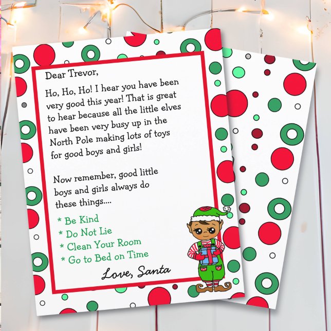 Lámina Carta personalizada Adorable Elf de Santa Claus (Subido por el creador)