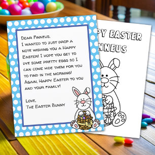 Lámina Carta personalizada de conejito feliz de Pascua