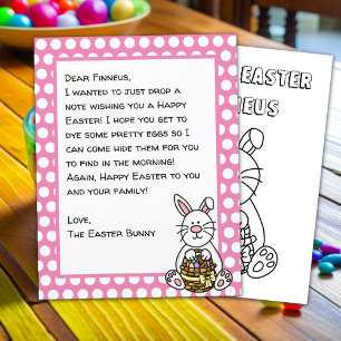 Lámina Carta personalizada de conejito feliz de Pascua
