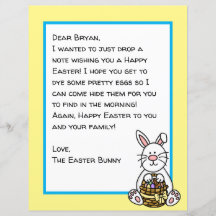 Carta personalizada de conejito feliz de Pascua