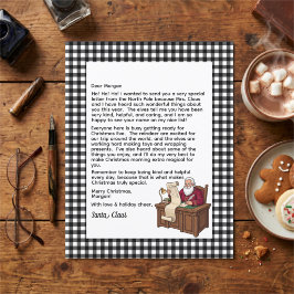 Lámina Carta Personalizada de Papá Noel Cuadros Negros y