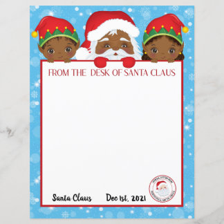 Lámina Carta personalizada de Papá Noel negro