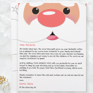 Lámina Carta personalizada de Papá Noel para niños