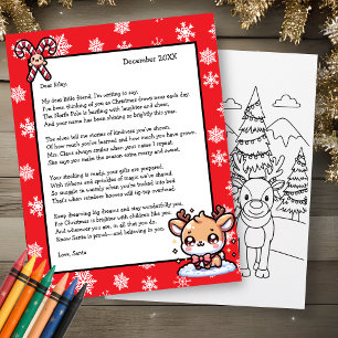 Lámina Carta personalizada de Papá Noel para niños