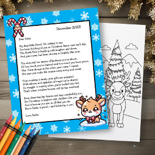 Lámina Carta personalizada de Papá Noel para niños