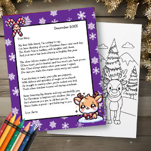 Lámina Carta personalizada de Papá Noel para niños