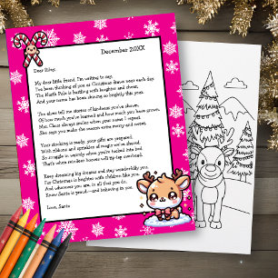Lámina Carta personalizada de Papá Noel para niños