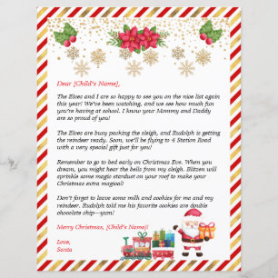 Lámina Carta personalizada de Papá Noel para regalos de n