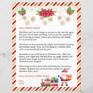 Lámina Carta personalizada de Papá Noel para regalos de n