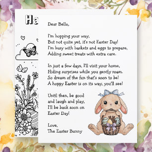 Lámina Carta personalizada de parte del conejo de Pascua