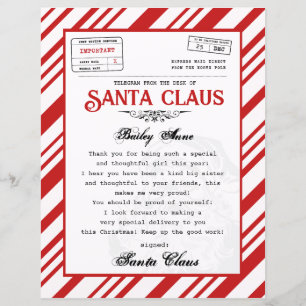 Lámina Carta personalizada de Santa