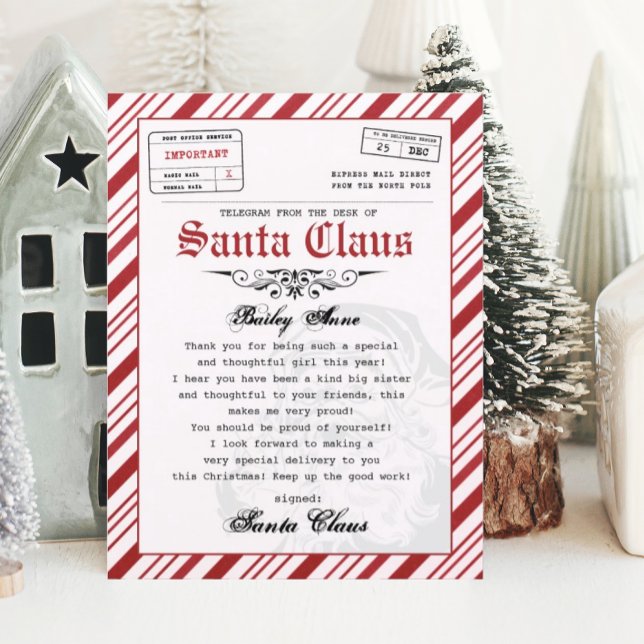 Lámina Carta personalizada de Santa (letter from santa)