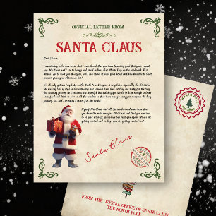 Lámina Carta personalizada de Santa Claus