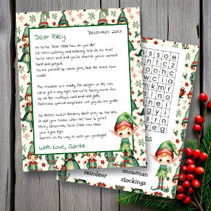 Lámina Carta personalizada de Santa Claus Búsqueda de W