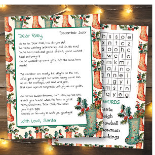Lámina Carta personalizada de Santa Claus Búsqueda de W