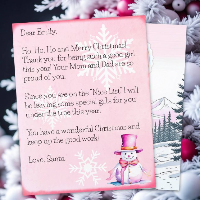 Lámina Carta personalizada de Santa Claus para Chicas (Subido por el creador)
