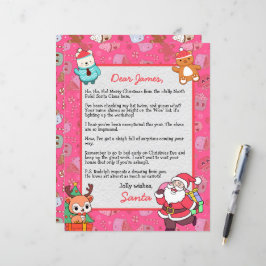 Lámina Carta personalizada de Santa Claus para niños