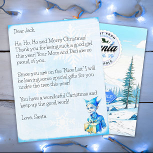 Lámina Carta personalizada de Santa Claus para niños