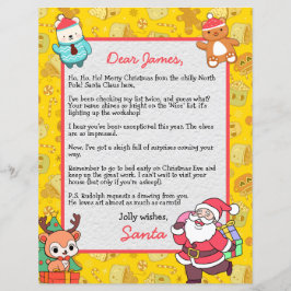 Lámina Carta personalizada de Santa Claus para niños