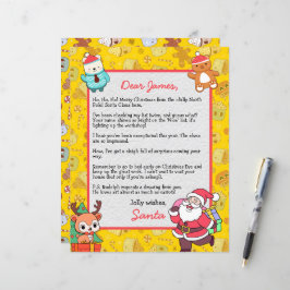Lámina Carta personalizada de Santa Claus para niños