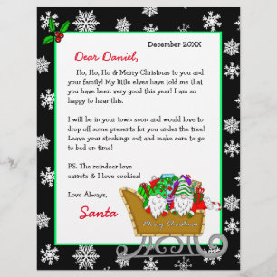 Lámina Carta personalizada de Santa para niños