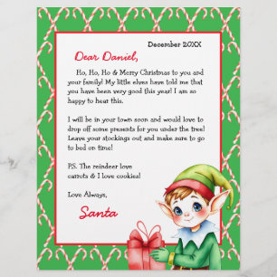 Lámina Carta personalizada de Santa para niños
