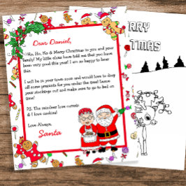 Lámina Carta personalizada de Santa para niños