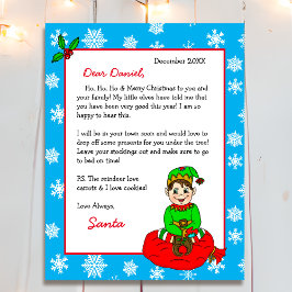 Lámina Carta personalizada de Santa para niños