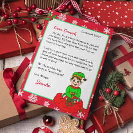 Lámina Carta personalizada de Santa para niños