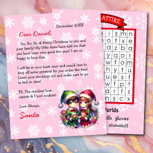 Lámina Carta personalizada de Santa para niños