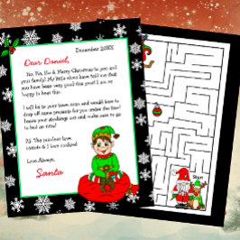 Lámina Carta personalizada de Santa para niños